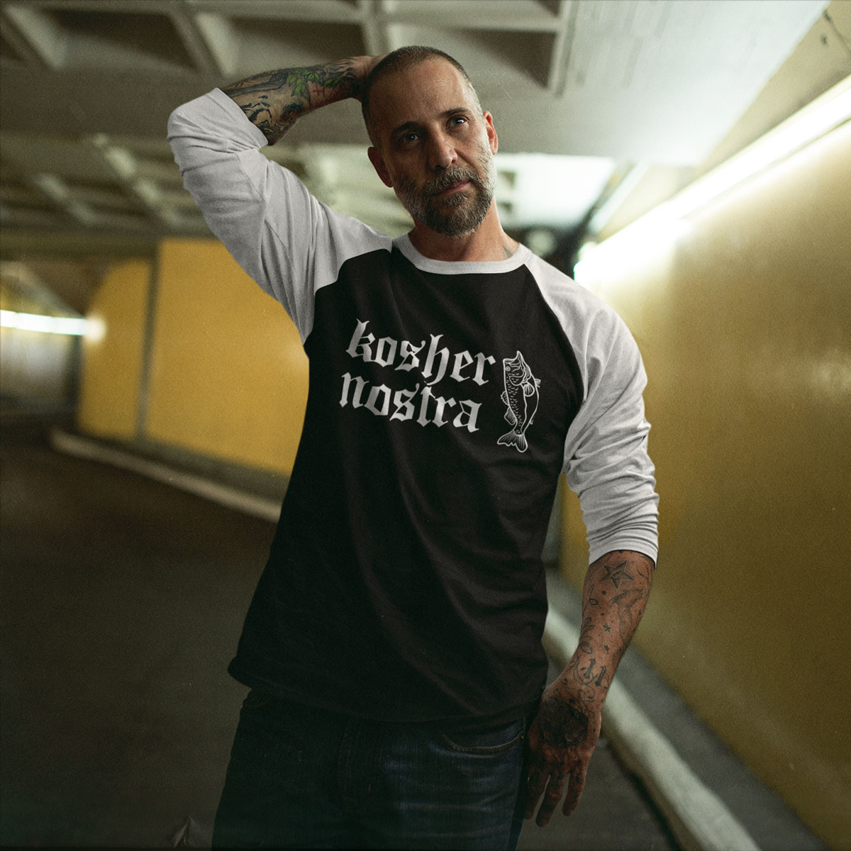 Kosher Nostra (3/4 Sleeve Baseball Jersey)